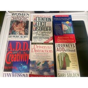 Lot Of (6) Books On ADD In Adulthood And Women Hallowell Creativity ADD Hartmann